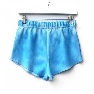 Myrrhe Women’s Sweat Shorts in Ocean Blue Tie Dye